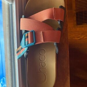 Chaco Sandals with Red and Teal Straps